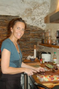 Sofia demonstrates her knife skills