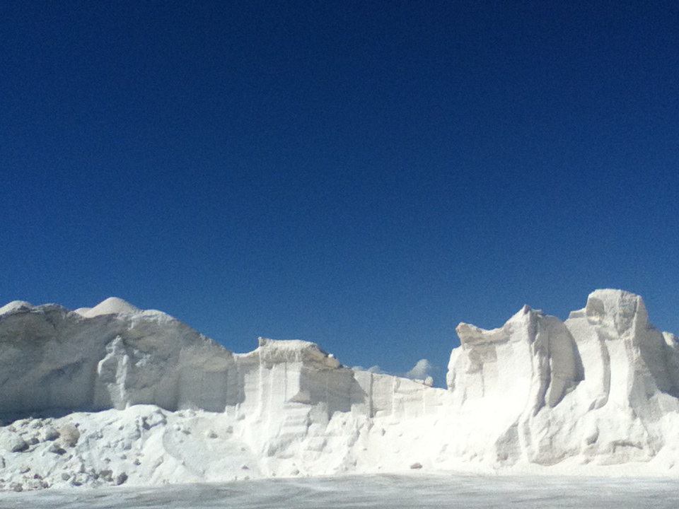 Not an Alpine scene, but salt mountains in the Ses Salines area of Mallorca.