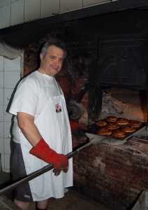 Hot work for Ca'n Miquel's baker. Photo J Edwards 