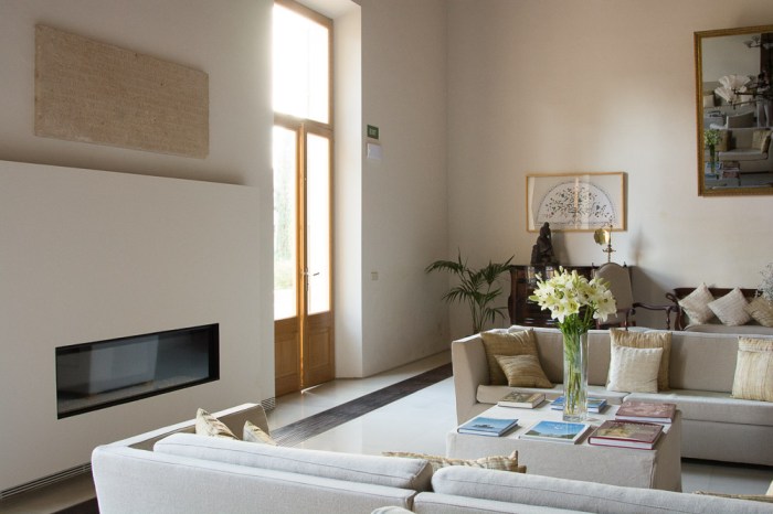 Cool and contemporary hotel lounge.