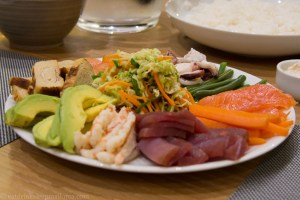 A plate full of tempting ingredients.