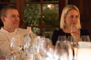 Ross and Joanna at the dinner table.