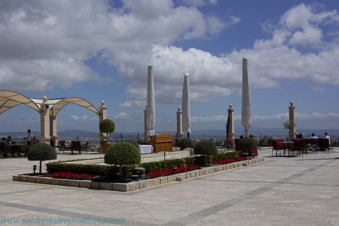 A balcony over the island.