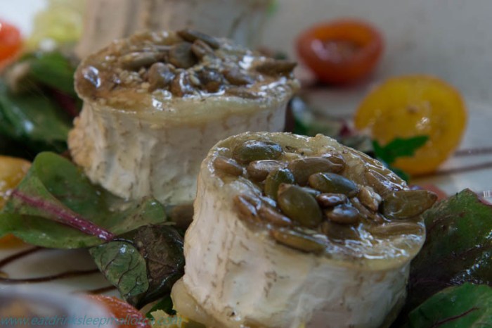 Warm goat's cheese salad