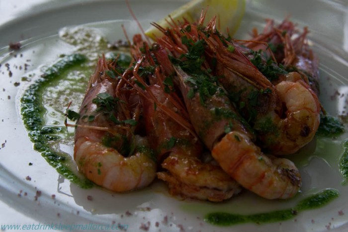 Grilled prawns at Cafe Miro