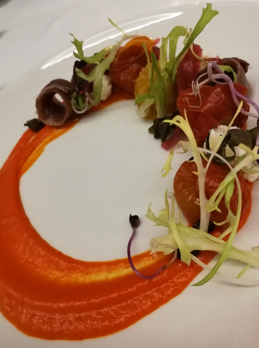 Slow-cooked tomato salad at Apolonia, Hotel Can Mostatxins, Alcudia