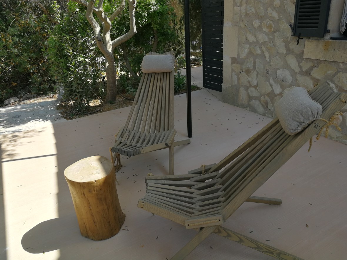 Terrace furniture at Finca Serena