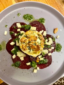Goat's cheese and beetroot carpaccio