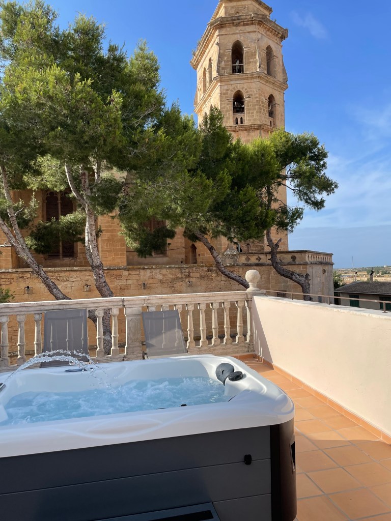 Jacuzzi on the terrace of suite at Bytra Boutique Hotel in Petra
